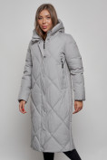 Купить Пальто утепленное молодежное зимнее женское серого цвета 52358Sr, фото 9