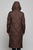 Купить Пальто утепленное молодежное зимнее женское темно-коричневого цвета 52358TK, фото 7