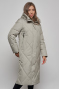 Купить Пальто утепленное молодежное зимнее женское зеленого цвета 52358Z, фото 10