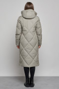 Купить Пальто утепленное молодежное зимнее женское зеленого цвета 52358Z, фото 4