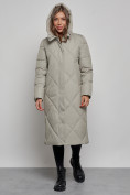 Купить Пальто утепленное молодежное зимнее женское зеленого цвета 52358Z, фото 5