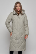 Купить Пальто утепленное молодежное зимнее женское зеленого цвета 52358Z, фото 8