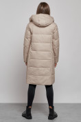 Купить Пальто утепленное молодежное зимнее женское бежевого цвета 52359B, фото 6