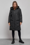 Купить Пальто утепленное молодежное зимнее женское черного цвета 52359Ch