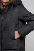 Купить Пальто утепленное молодежное зимнее женское черного цвета 52359Ch, фото 11