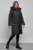 Купить Пальто утепленное молодежное зимнее женское черного цвета 52359Ch, фото 2
