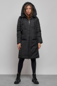 Купить Пальто утепленное молодежное зимнее женское черного цвета 52359Ch, фото 5