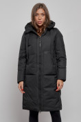 Купить Пальто утепленное молодежное зимнее женское черного цвета 52359Ch, фото 8