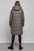 Купить Пальто утепленное молодежное зимнее женское темно-серого цвета 52359TC, фото 4