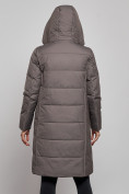 Купить Пальто утепленное молодежное зимнее женское темно-серого цвета 52359TC, фото 7