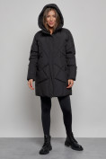 Купить Зимняя женская куртка модная с капюшоном черного цвета 52361Ch, фото 9