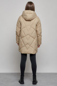 Купить Зимняя женская куртка модная с капюшоном светло-коричневого цвета 52361SK, фото 4