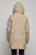 Купить Зимняя женская куртка модная с капюшоном светло-коричневого цвета 52361SK, фото 9