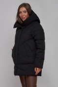 Купить Зимняя женская куртка модная с капюшоном черного цвета 52362Ch, фото 9