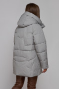 Купить Зимняя женская куртка модная с капюшоном светло-серого цвета 52362SS, фото 15