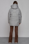 Купить Зимняя женская куртка модная с капюшоном светло-серого цвета 52362SS, фото 4
