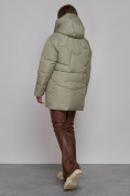 Купить Зимняя женская куртка модная с капюшоном светло-зеленого цвета 52362ZS, фото 16