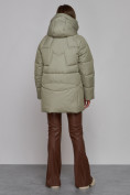 Купить Зимняя женская куртка модная с капюшоном светло-зеленого цвета 52362ZS, фото 4