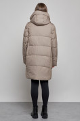 Купить Пальто утепленное молодежное зимнее женское бежевого цвета 52363B, фото 4