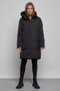 Купить Пальто утепленное молодежное зимнее женское черного цвета 52363Ch