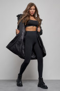 Купить Пальто утепленное молодежное зимнее женское черного цвета 52363Ch, фото 11