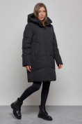 Купить Пальто утепленное молодежное зимнее женское черного цвета 52363Ch, фото 2