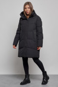Купить Пальто утепленное молодежное зимнее женское черного цвета 52363Ch, фото 3