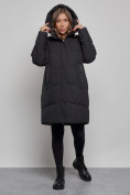 Купить Пальто утепленное молодежное зимнее женское черного цвета 52363Ch, фото 5