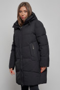 Купить Пальто утепленное молодежное зимнее женское черного цвета 52363Ch, фото 8
