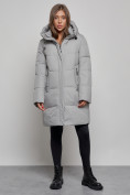 Купить Пальто утепленное молодежное зимнее женское серого цвета 52363Sr