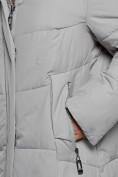 Купить Пальто утепленное молодежное зимнее женское серого цвета 52363Sr, фото 10
