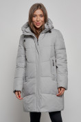 Купить Пальто утепленное молодежное зимнее женское серого цвета 52363Sr, фото 7