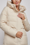 Купить Пальто утепленное молодежное зимнее женское бежевого цвета 52382B, фото 16