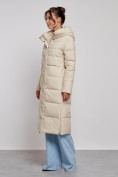 Купить Пальто утепленное молодежное зимнее женское бежевого цвета 52382B, фото 2