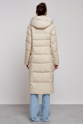 Купить Пальто утепленное молодежное зимнее женское бежевого цвета 52382B, фото 4