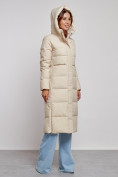Купить Пальто утепленное молодежное зимнее женское бежевого цвета 52382B, фото 7
