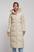 Купить Пальто утепленное молодежное зимнее женское бежевого цвета 52382B, фото 8