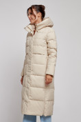 Купить Пальто утепленное молодежное зимнее женское бежевого цвета 52382B, фото 9