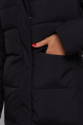 Купить Пальто утепленное молодежное зимнее женское черного цвета 52382Ch, фото 12