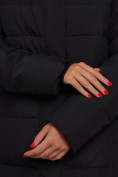 Купить Пальто утепленное молодежное зимнее женское черного цвета 52382Ch, фото 16