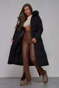 Купить Пальто утепленное молодежное зимнее женское черного цвета 52382Ch, фото 17