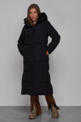 Купить Пальто утепленное молодежное зимнее женское черного цвета 52382Ch, фото 18
