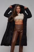 Купить Пальто утепленное молодежное зимнее женское черного цвета 52382Ch, фото 20