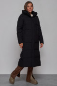 Купить Пальто утепленное молодежное зимнее женское черного цвета 52382Ch, фото 3