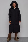 Купить Пальто утепленное молодежное зимнее женское черного цвета 52382Ch, фото 5