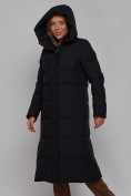 Купить Пальто утепленное молодежное зимнее женское черного цвета 52382Ch, фото 6