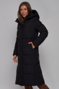 Купить Пальто утепленное молодежное зимнее женское черного цвета 52382Ch, фото 9