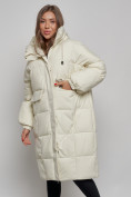 Купить Пальто утепленное молодежное зимнее женское бежевого цвета 52391B, фото 10