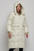 Купить Пальто утепленное молодежное зимнее женское бежевого цвета 52391B, фото 6