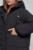 Купить Пальто утепленное молодежное зимнее женское черного цвета 52391Ch, фото 11